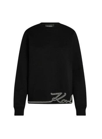 karl lagerfeld sudadera mujer signature hem sweatshirt - b3w20031 999
