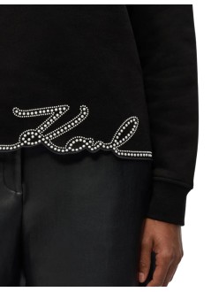 karl lagerfeld sudadera mujer signature hem sweatshirt - b3w20031 999