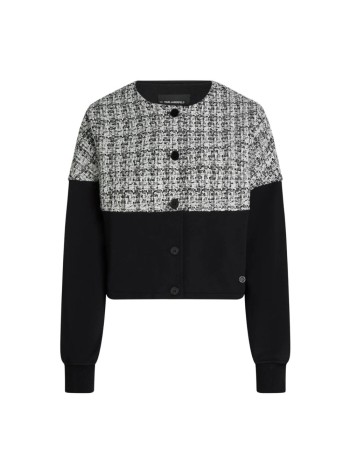 karl lagerfeld knitwear womanboucle mix jersey cardigan - b3w20045 b84