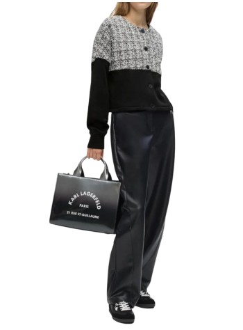 karl lagerfeld knitwear womanboucle mix jersey cardigan - b3w20045 b84 2