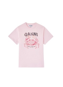 ganni top mujer basic cotton jersey t-shirt - a1050197 868