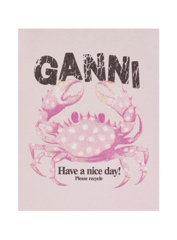 ganni top womanbasic cotton jersey t-shirt - a1050197 868 2