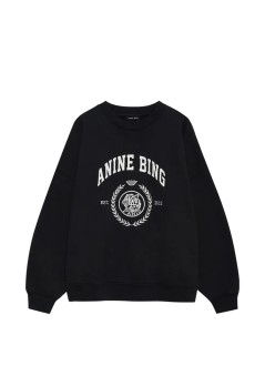 anine bing sweater womanmiles sweatshirt collegiate - a0812679vtg3 black