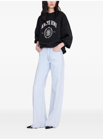 anine bing sudadera mujer miles sweatshirt collegiate - a0812679vtg3 black 2