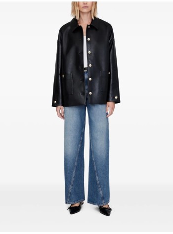 anine bing outerwear mujer luca jacket - a0111029blk26 black 2