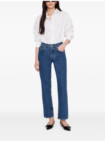 anine bing camiseria mujer essie shirt - a0711028wti26 white 2