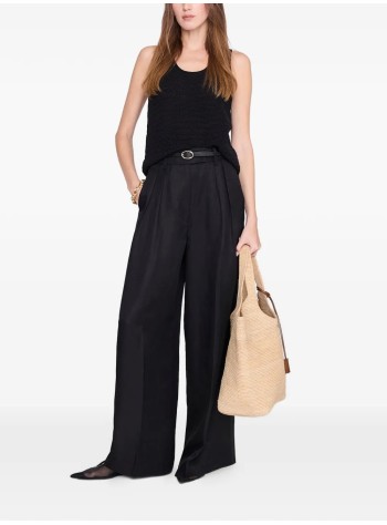 anine bing pantalon mujer lou trouser - a0312488blk33 black 2