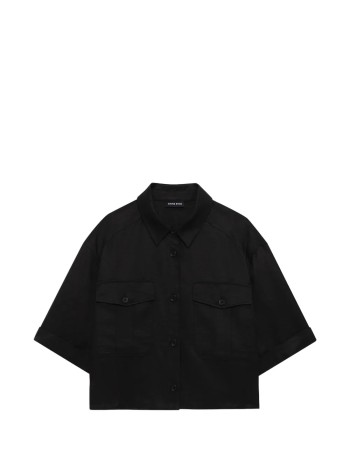 anine bing blusa mujer edith shirt - a0712487blk33 black
