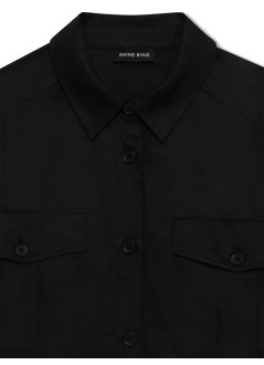 anine bing blusa mujer edith shirt - a0712487blk33 black