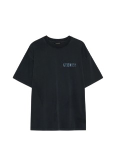 anine bing top mujer cade tee palm - a0812312wbl1 black