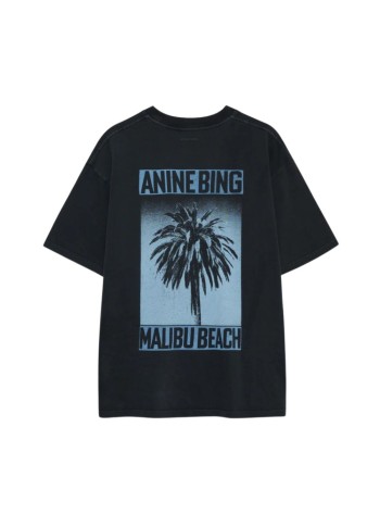 anine bing top womancade tee palm - a0812312wbl1 black 2