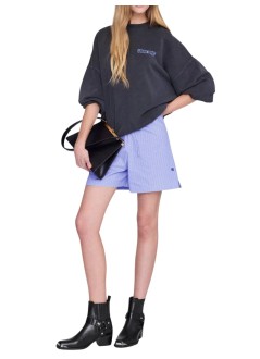 anine bing sweater womanmiles sweatshirt palm - a0812599wbl1 black