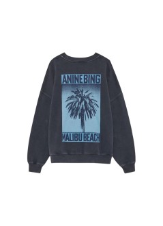 anine bing sweater womanmiles sweatshirt palm - a0812599wbl1 black