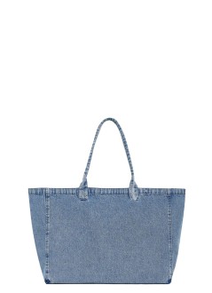 anine bing handbag womanleo denim tote - a1312677whd93 dark blue