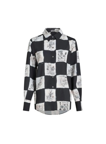 karl lagerfeld t-shirt womanprinted fluid blouse - b3w11017 a48
