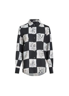 karl lagerfeld t-shirt womanprinted fluid blouse - b3w11017 a48