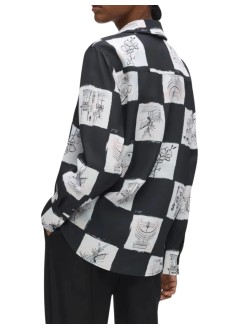 karl lagerfeld t-shirt womanprinted fluid blouse - b3w11017 a48
