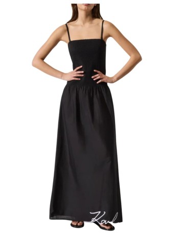 karl lagerfeld dress womansignature woven maxi dress - b3w46023 999 2