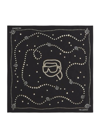 karl lagerfeld neckwear womanikon karl pearls silk scarf - b3w33038 101
