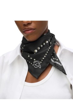 karl lagerfeld neckwear womanikon karl pearls silk scarf - b3w33038 101