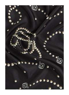 karl lagerfeld neckwear womanikon karl pearls silk scarf - b3w33038 101