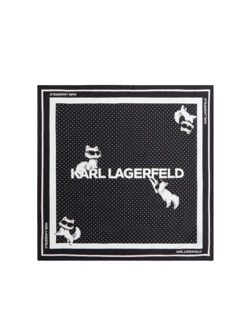 karl lagerfeld neckwear womanikon choup silk scarf - b3w33037 999