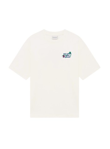 drôle de monsieur camiseta hombre vine embroidered slogan t-shirt - lts327co248ow off white