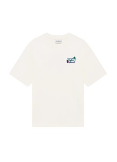 drôle de monsieur t-shirt manvine embroidered slogan t-shirt - lts327co248ow off white