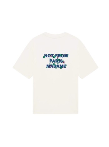 drôle de monsieur camiseta hombre vine embroidered slogan t-shirt - lts327co248ow off white 2