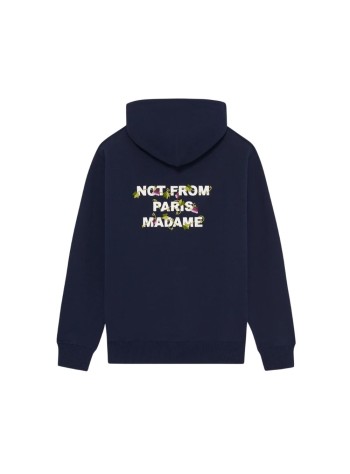 drôle de monsieur sudadera hombre vine embroidered slogan hoodie - lho208co127ny navy 2