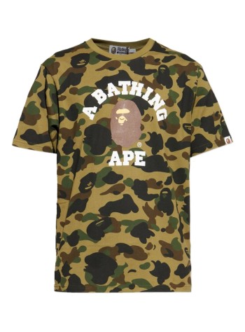 bape t-shirt man1st camo college tee m - 1l80109008 green