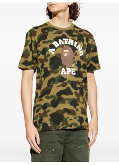 bape t-shirt man1st camo college tee m - 1l80109008 green