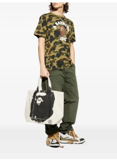 bape t-shirt man1st camo college tee m - 1l80109008 green