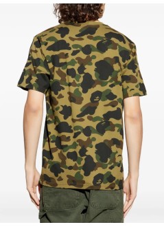 bape t-shirt man1st camo college tee m - 1l80109008 green