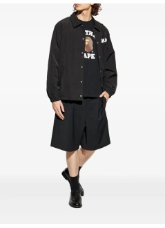 bape outerwear hombre college coach jacket m - 1l80140008 black