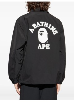 bape outerwear hombre college coach jacket m - 1l80140008 black