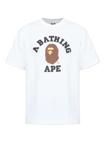 bape t-shirt mancollege tee m - 1l80110001 white