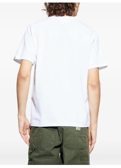 bape t-shirt mancollege tee m - 1l80110001 white