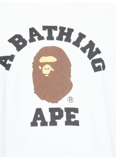 bape t-shirt mancollege tee m - 1l80110001 white
