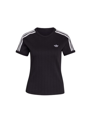 adidas originals top womanpstripe ss tee - ks6784 black white gretwo