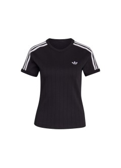 adidas originals top mujer pstripe ss tee - ks6784 black white gretwo