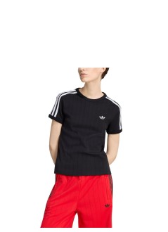 adidas originals top mujer pstripe ss tee - ks6784 black white gretwo