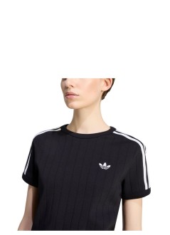 adidas originals top mujer pstripe ss tee - ks6784 black white gretwo