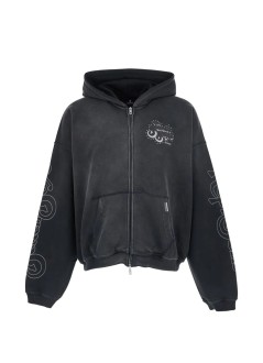 represent sweater manbeach boys endless summer zip through hoodie - mlm101224 stained black