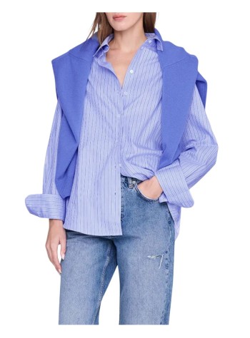 anine bing camiseria mujer essie shirt - a0712484str19 washed blue 2