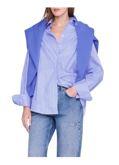 anine bing camiseria mujer essie shirt - a0712484str19 washed blue