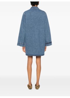 anine bing vestido mujer mary dress long sleeve - a0212259whd91 blue