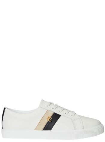 polo ralph lauren sneaker mujer janson ii-sneakers-low top lace - 802979187001 snw wht black sand dune