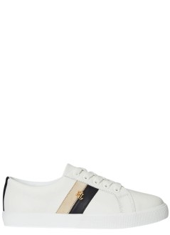 polo ralph lauren sneaker mujer janson ii-sneakers-low top lace - 802979187001 snw wht black sand dune