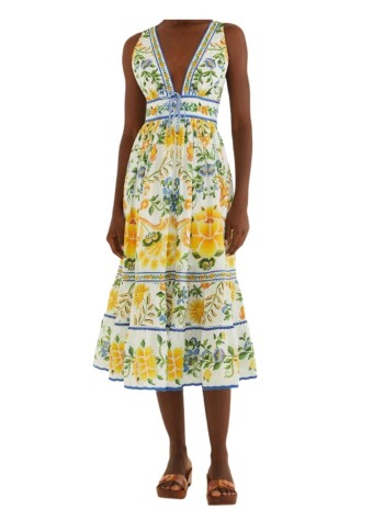 farm rio vestido mujer emily floral tapestry off-white midi dress - 355446 25185 2